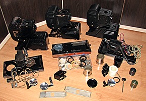 Фильмоскопы ФГК-49 разобраны и отмыты для проведения реставрации
