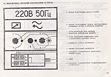 Маркировка органов управления и гнёзд диапроектора Диана-207