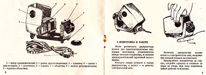 Инструкция по эксплуатации от диапроектора Этюд-2С стр. 6-7