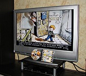 Оцифрованные диафильмы на телевизоре LCD с диагональю 80см через DVD проигрыватель