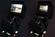 Просмотр слайдов и диафильмов на встроенном экране диапроектора Экран-6 Универсал