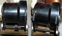 На некоторых диапроекторах серии Пеленг-500АФ прижимная пластина плохо фиксирует объектив. Решение на следующем фото